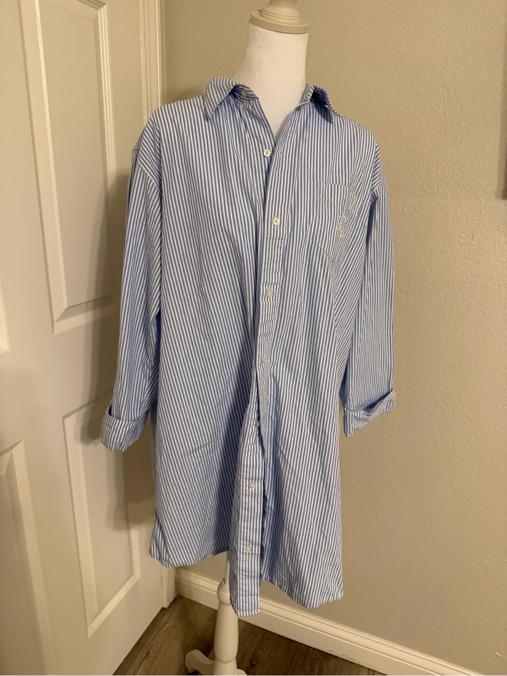 Ralph Lauren Blue & White Striped Nightshirt
